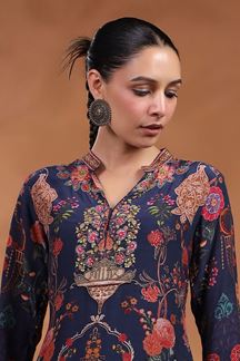 Picture of Bollywood Navy Blue Designer Palazzo Suit for Party and Festivals