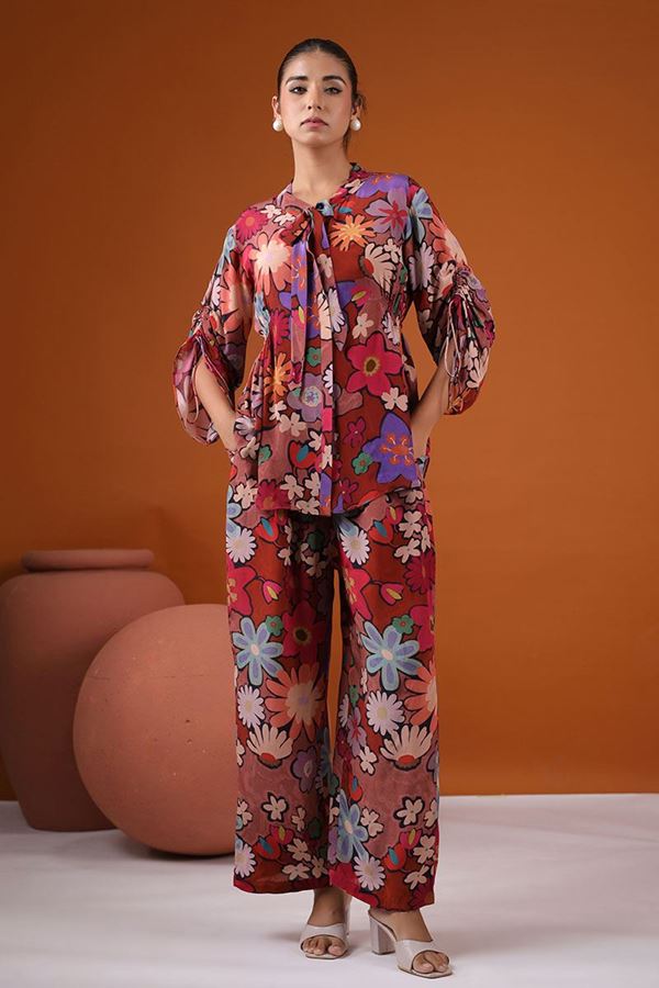 Picture of Surreal Floral Printed Designer Co-Ord Set for Party