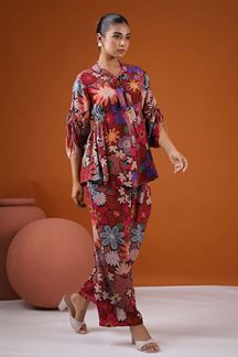 Picture of Surreal Floral Printed Designer Co-Ord Set for Party