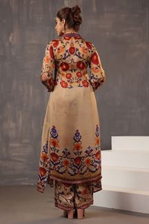 Picture of Breathtaking Beige Printed Designer Straight Cut Suit for Party and Festive wear