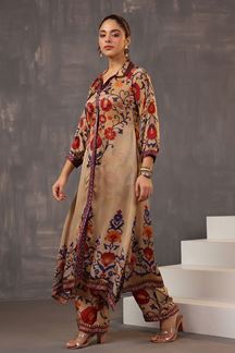 Picture of Breathtaking Beige Printed Designer Straight Cut Suit for Party and Festive wear