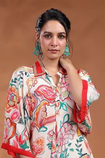 Picture of Stunning Floral Printed Designer Indo-Western Outfit for Party and Festive wear