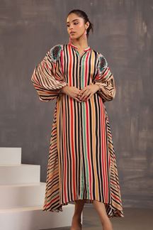 Picture of Exuberant Striped Designer Indo-Western Outfit for Party