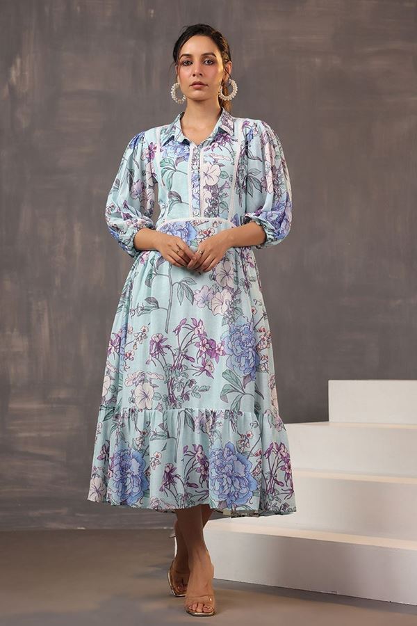 Picture of Glorious Light Printed Designer Indo-Western Outfit for Party and Festive wear 