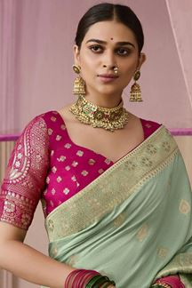 Picture of Captivating Sea Green Designer Saree for Wedding, Engagement, and Reception