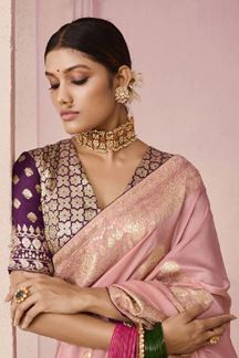 Picture of Fascinating Peach Designer Saree for Wedding, Engagement, and Reception