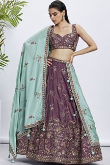 Picture of Charismatic Rose Gold Designer Indo-Western Lehenga Choli for Reception and Wedding