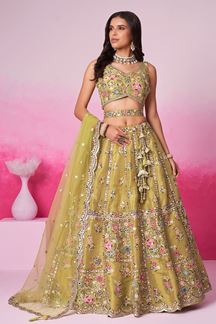 Picture of Spectacular Designer Indo-Western Lehenga Choli for Haldi and Wedding 