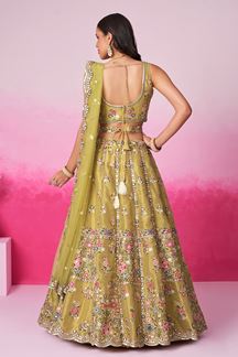 Picture of Spectacular Designer Indo-Western Lehenga Choli for Haldi and Wedding 