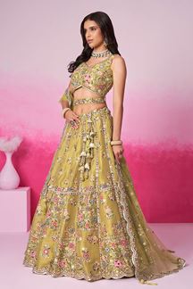 Picture of Spectacular Designer Indo-Western Lehenga Choli for Haldi and Wedding 