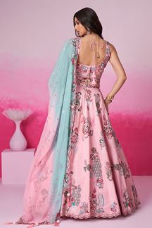 Picture of Creative Pink Designer Indo-Western Lehenga Choli for Reception and Engagement