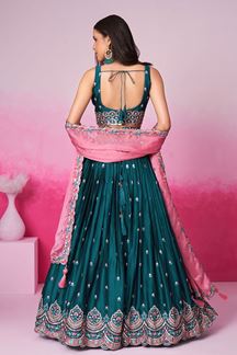 Picture of Fashionable Designer Indo-Western Lehenga Choli for Mehendi and Wedding 