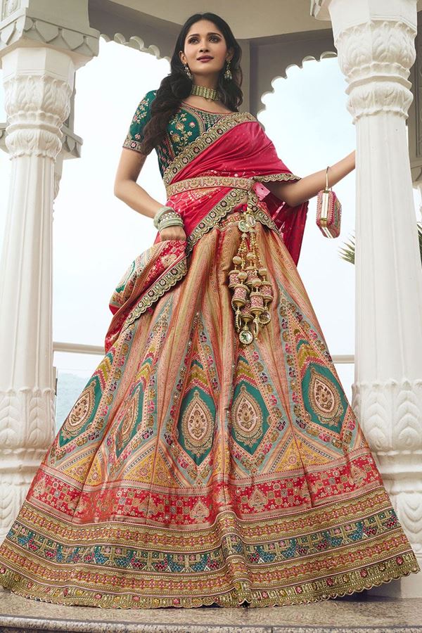 Picture of Flamboyant Designer Bridal Lehenga Choli for Wedding and Reception