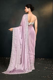 Picture of Amazing Lavender Designer Saree for Engagement and Reception