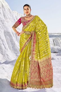 Picture of Smashing Georgette Designer Saree with Belt for Wedding and Reception