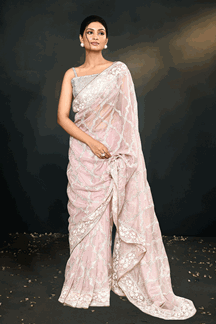 Picture of Irresistible Organza Silk Designer Saree for Engagement and Reception