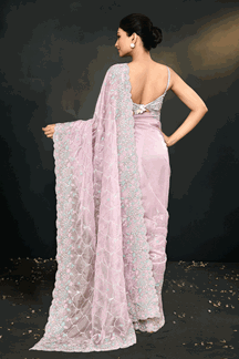 Picture of Divine Pink Designer Saree for Engagement and Reception