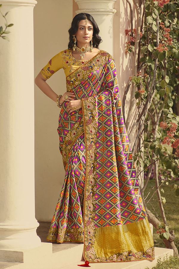 Picture of Exquisite Silk Designer Saree for Wedding and Reception