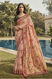 Picture of Beautiful Silk Designer Saree for Wedding and Reception