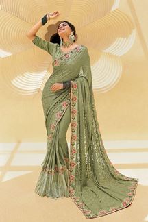 Picture of Magnificent Georgette Designer Saree for Engagement, Reception, and Party