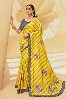 Picture of Heavenly Silk Designer Saree for Haldi and Reception