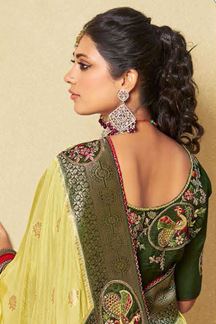 Picture of Glorious Silk Designer Saree for Haldi, Wedding, Engagement, and Reception