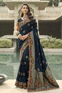 Picture of Flawless Silk Designer Saree for Wedding and Reception