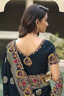 Picture of Flawless Silk Designer Saree for Wedding and Reception