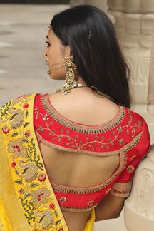 Picture of Appealing Silk Designer Saree for Haldi, Wedding and Reception