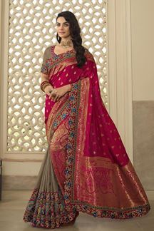 Picture of Exuberant Silk Designer Saree for Engagement, Wedding and Reception