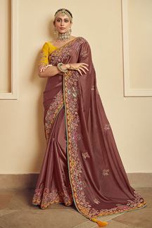 Picture of Lovely Silk Designer Saree for Wedding and Reception