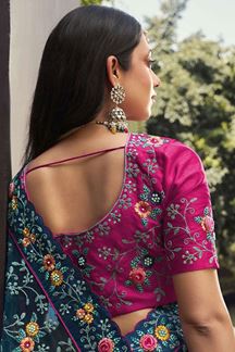 Picture of Stunning Silk Designer Saree for Wedding and Reception