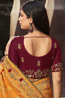 Picture of Surreal Silk Designer Saree for Haldi, Wedding, Reception, and Festivals