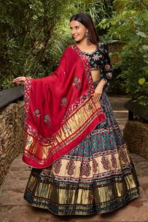 Picture of Dazzling Black and Red Designer Navratri Lehenga Choli for Garba Raas 