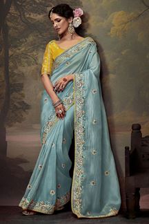 Picture of Breathtaking Pure Silk Designer Saree for Wedding and Reception