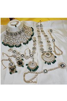 Picture of Beautiful Green Designer Wedding Necklace Set for Wedding, Reception, and Mehendi