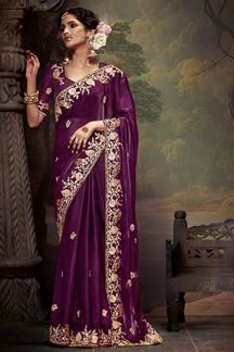 Picture of Captivating Pure Silk Designer Saree for Wedding and Reception