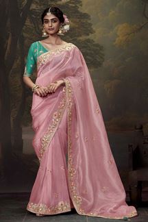 Picture of Fascinating Pure Silk Designer Saree for Wedding, Engagement, and Reception