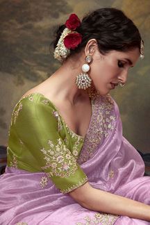 Picture of Dazzling Pure Silk Designer Saree for Wedding, Engagement, and Reception