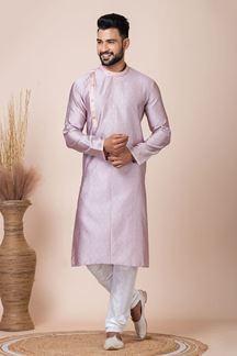 Picture of Splendid Peach Indo-Western Designer Kurta Pyjama Set for Engagement, Reception, and Party