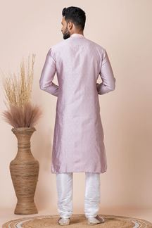 Picture of Splendid Peach Indo-Western Designer Kurta Pyjama Set for Engagement, Reception, and Party