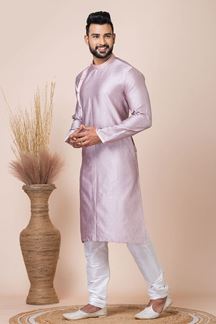 Picture of Splendid Peach Indo-Western Designer Kurta Pyjama Set for Engagement, Reception, and Party