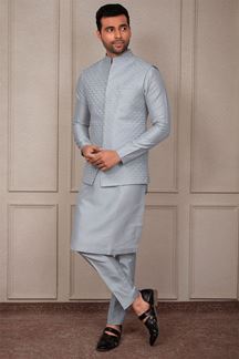 Picture of Magnificent Sky Blue Designer 3-Piece Men’s Suit for Reception, Wedding, and Festivals