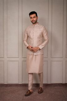 Picture of Spectacular Peach Designer 3-Piece Men’s Suit for Engagement, Reception, and Party