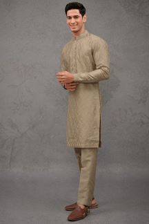 Picture of Charismatic Brownish Gold Designer Kurta Pant Set for Engagement, Party and Festivals