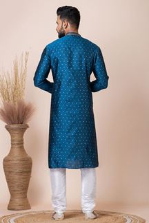 Picture of Charismatic Rama Green Designer Kurta Pyjama Set for Wedding, Reception, Party, and Festivals