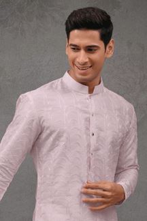 Picture of Stylish Light Pink Designer Kurta Pant Set for Engagement and Reception