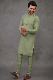 Picture of Elegant Mehendi Designer Kurta Pant Set for Mehendi, Party, and Festivals