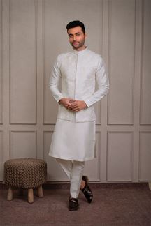 Picture of Marvelous White Designer 3-Piece Men’s Suit for Party and Reception