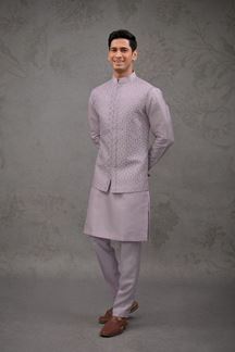 Picture of Appealing Purple Designer 3-Piece Men’s Suit for Engagement and Reception